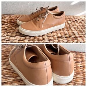 Nisolo Brown leather lace up sneaker tennis shoes 9